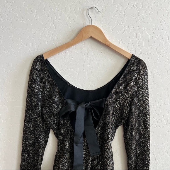 Bebe Black Gold Tie Back Bodysuit - Picture 7 of 9